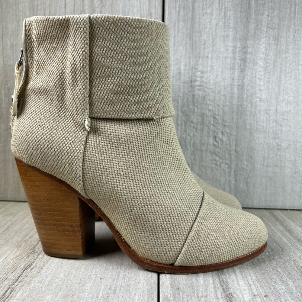 Rag & Bone Classic Newbury Canvas Cream Ankle Boot Heels Women’s Size 9 EUR 39 - Picture 3 of 10